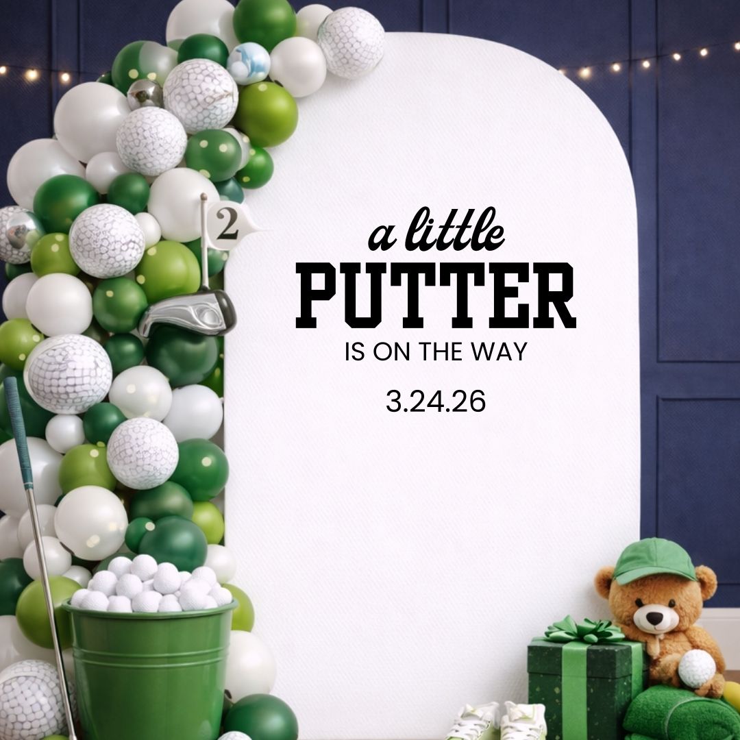 A Little Putter is on the Way: Baby Shower Decal