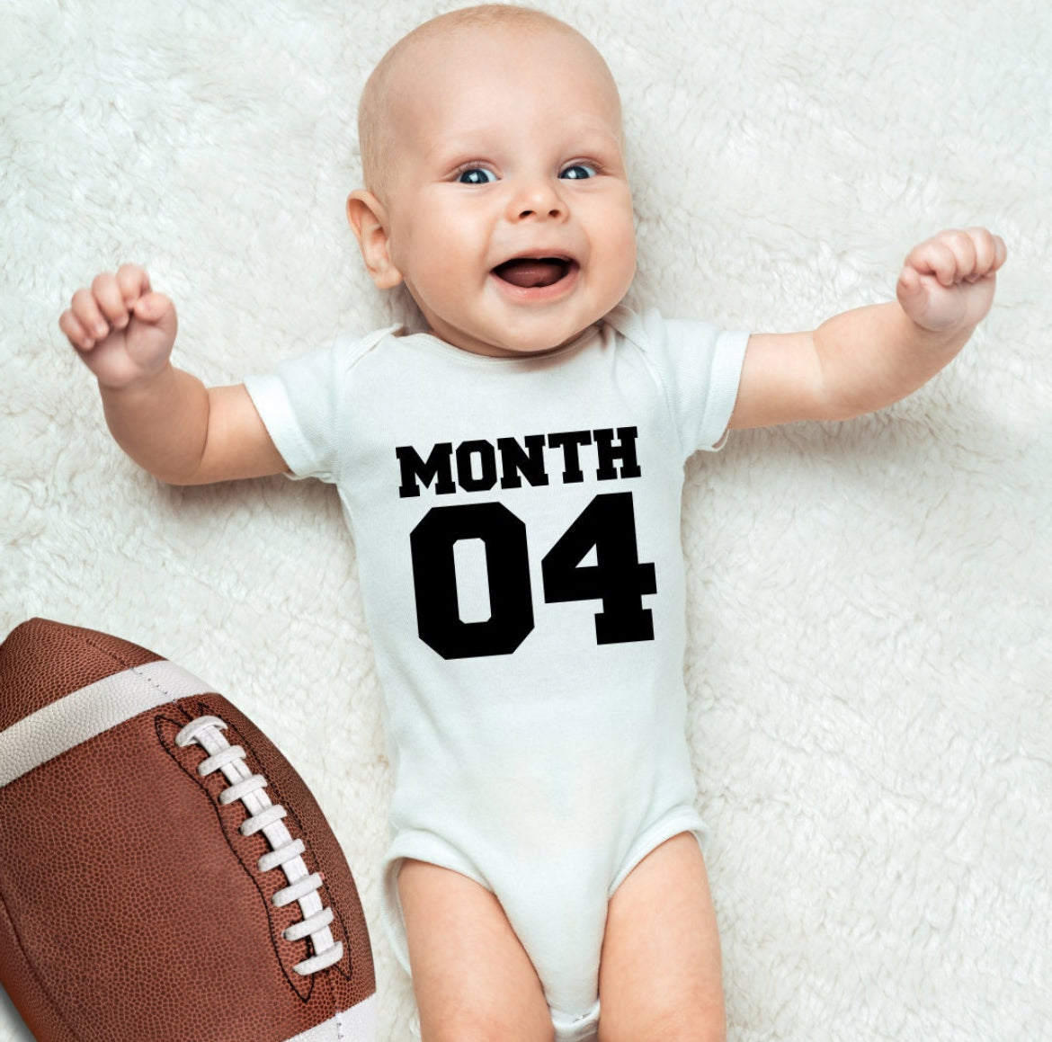 Sports Monthly Milestone Baby Bodysuit Set