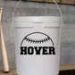 Ball Bucket Name Decal with Baseball