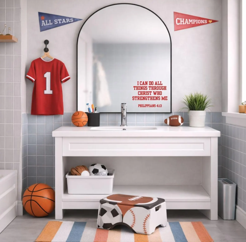 Phillipians 4:13 Vinyl Decal for Mirror