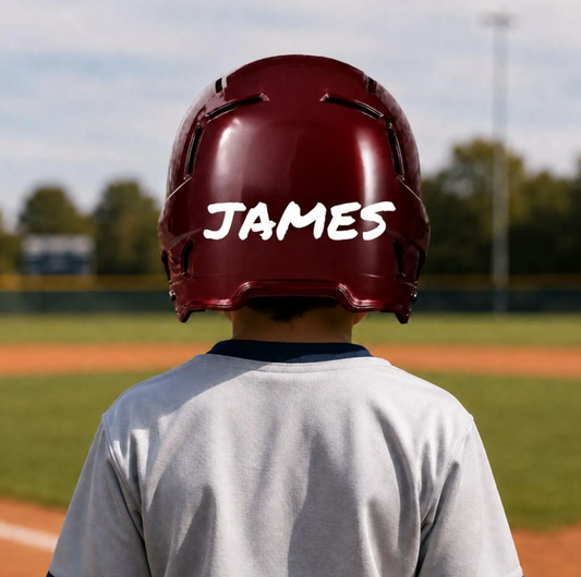 Custom Handwritten Baseball Helmet Name Decal