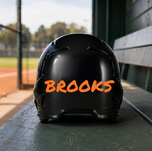 Custom Handwritten Baseball Helmet Name Decal