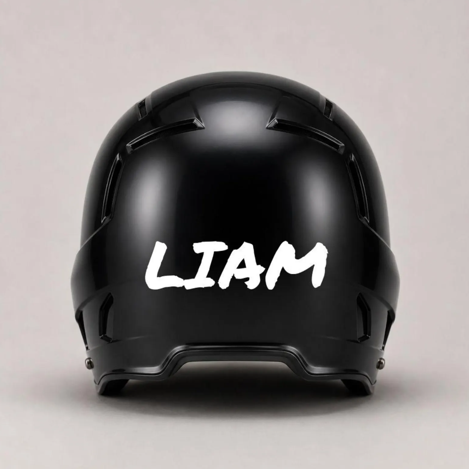 Custom Handwritten Baseball Helmet Name Decal