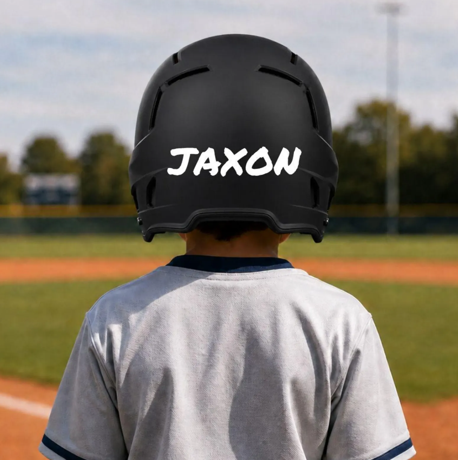 Custom Handwritten Baseball Helmet Name Decal
