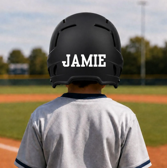Custom Baseball Helmet Name Decal