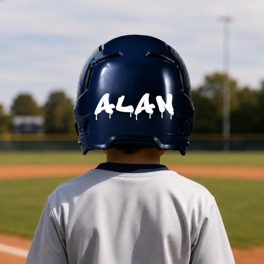 Custom Graffiti Baseball Helmet Name Decal