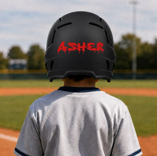 Custom Graffiti Baseball Helmet Name Decal