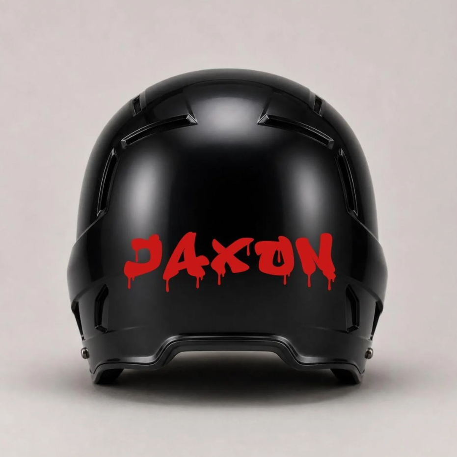 Custom Graffiti Baseball Helmet Name Decal