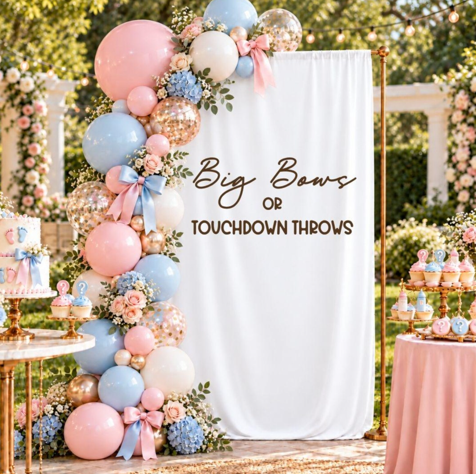 Big Bows or Touchdown Throws: Gender Reveal Decal