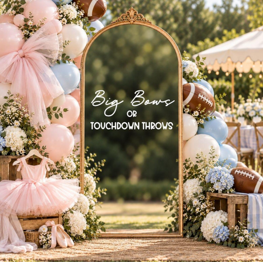 Big Bows or Touchdown Throws: Gender Reveal Decal