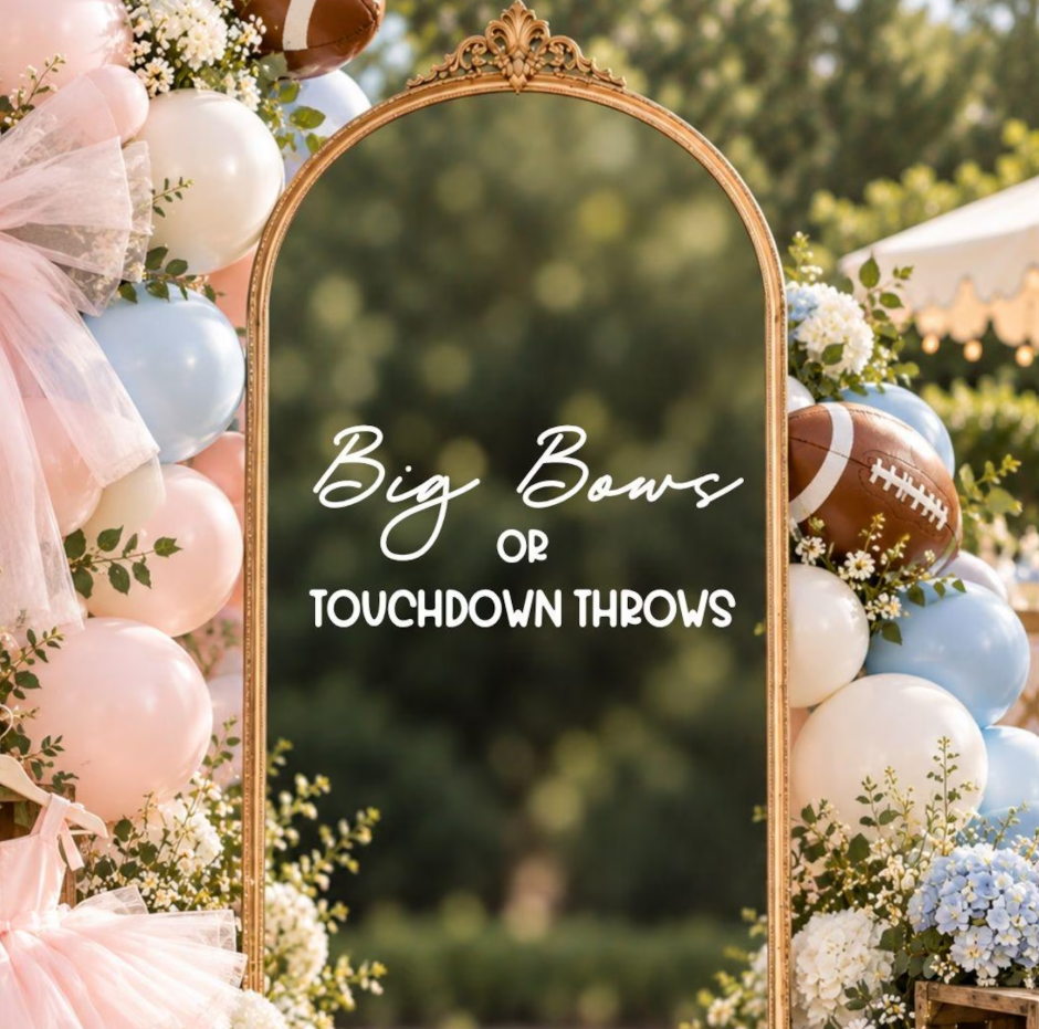 Big Bows or Touchdown Throws: Gender Reveal Decal
