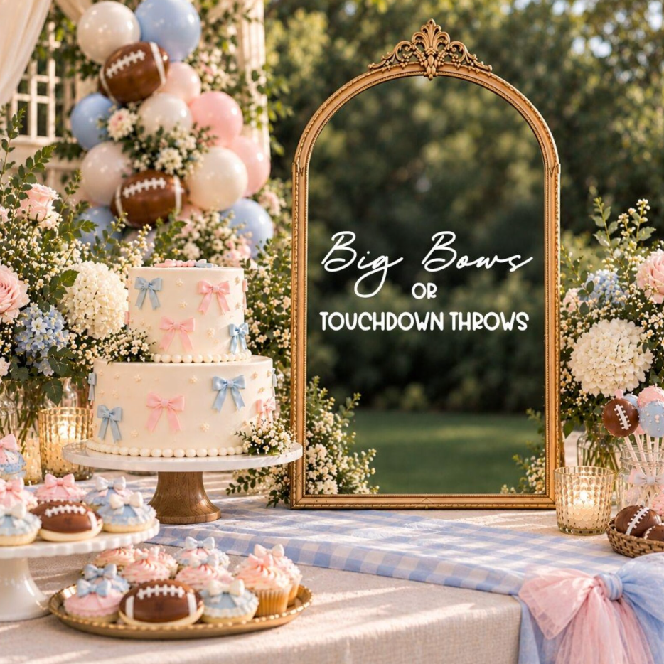 Big Bows or Touchdown Throws: Gender Reveal Decal