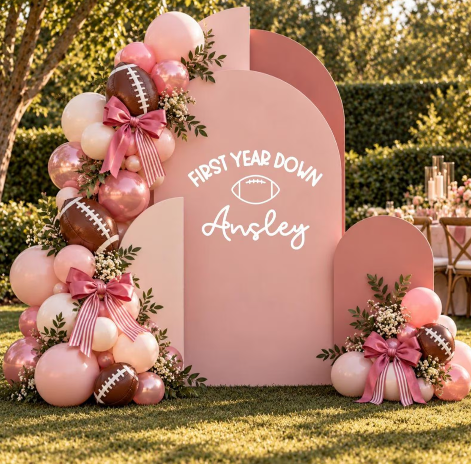 Football Theme for Girls: Birthday Decal