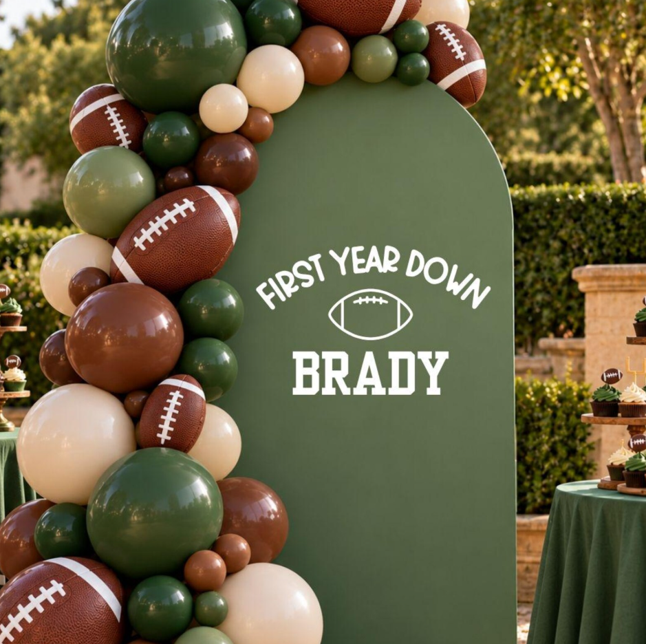 First Year Down Football Theme: Birthday Decal