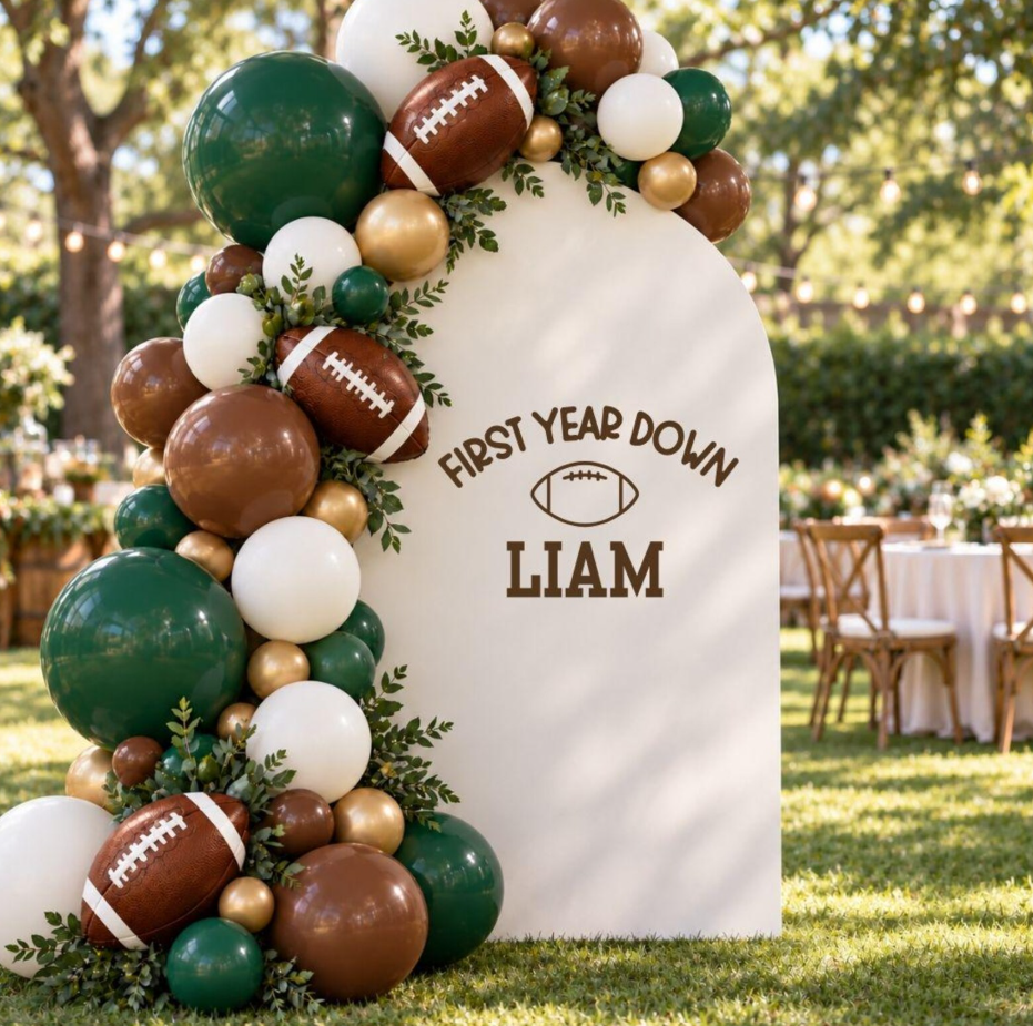 First Year Down Football Theme: Birthday Decal
