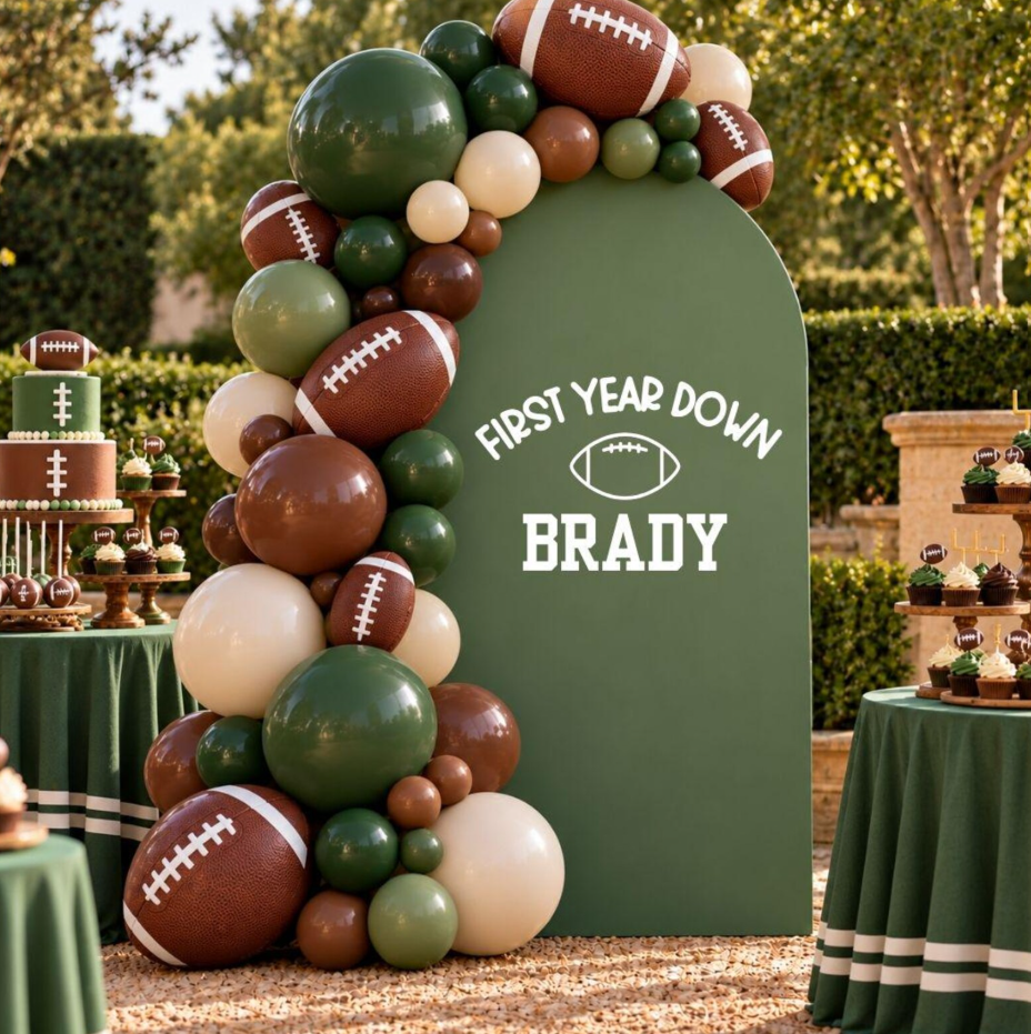 First Year Down Football Theme: Birthday Decal