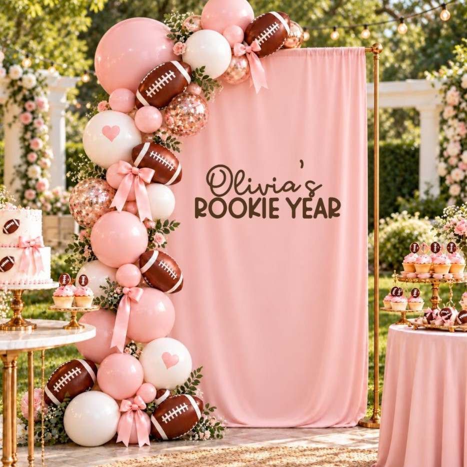 Rookie Year Football Theme for Girls: Birthday Decal