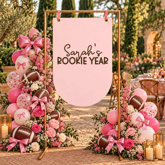 Rookie Year Football Theme for Girls: Birthday Decal