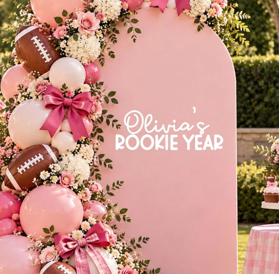 Rookie Year Football Theme for Girls: Birthday Decal