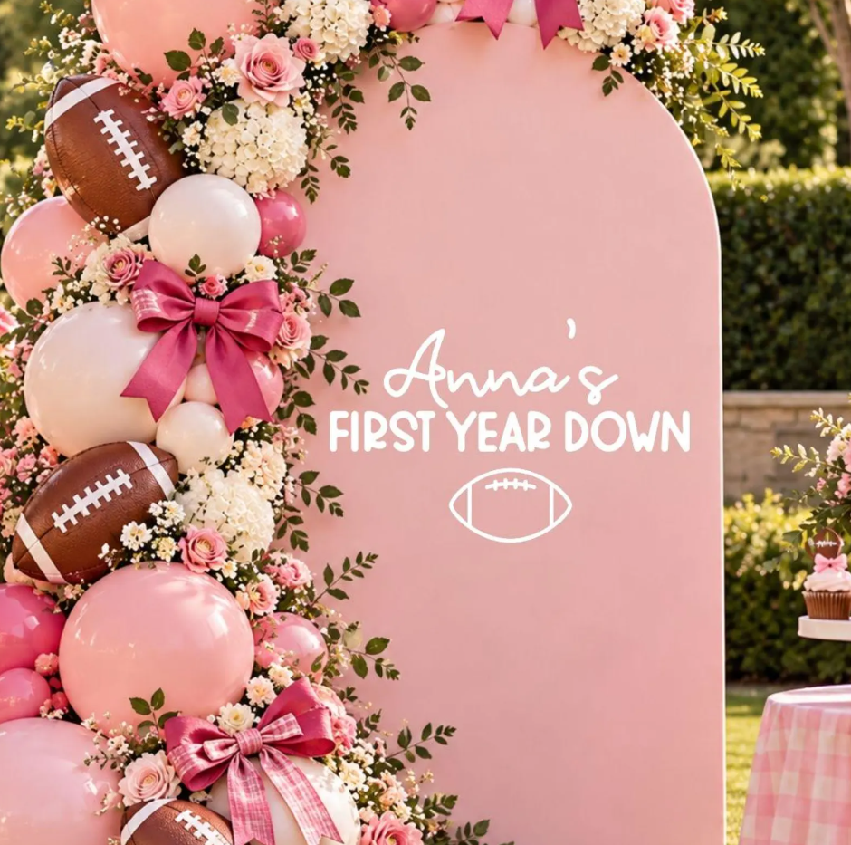 First Year Down Football Theme: 1st Birthday Decal
