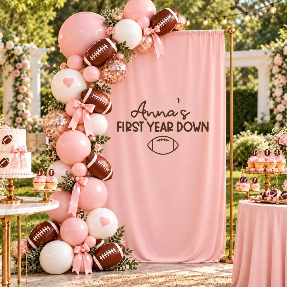 First Year Down Football Theme: 1st Birthday Decal