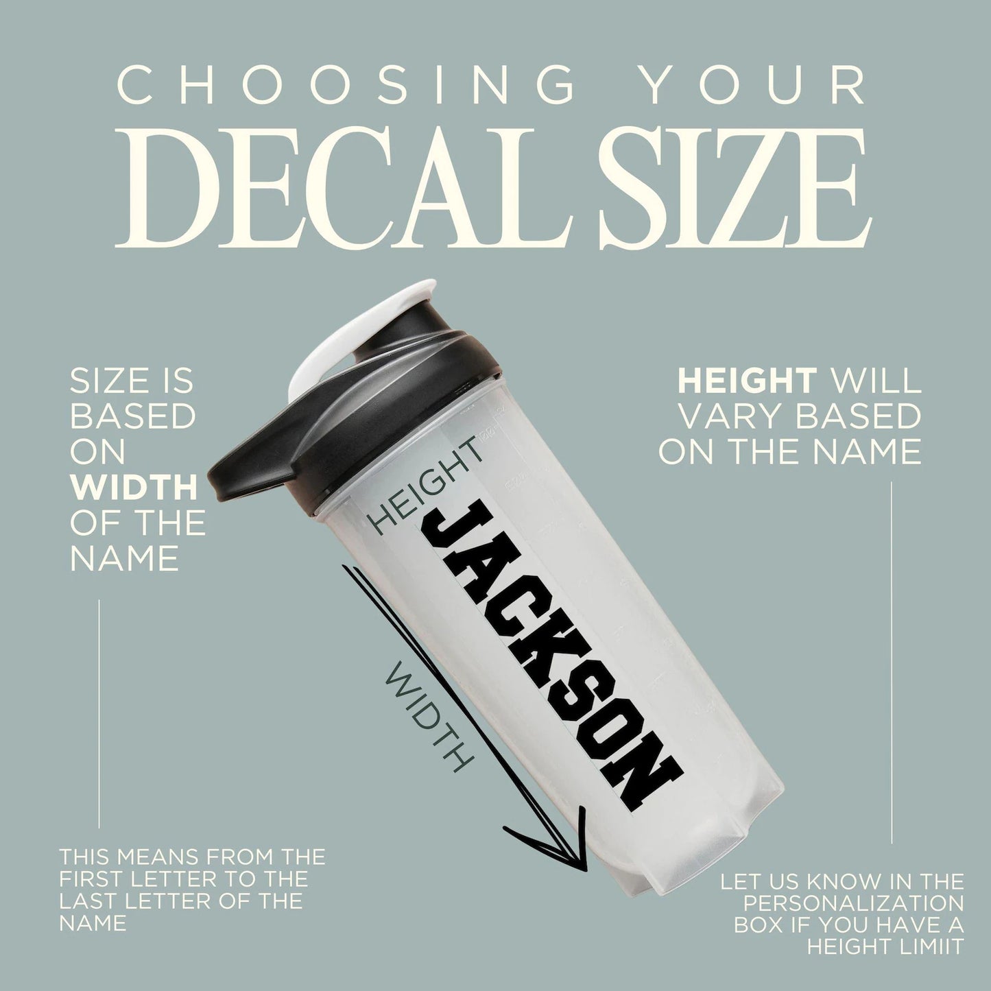 Custom Sports Water Bottle Name Decal - Team Gift Idea