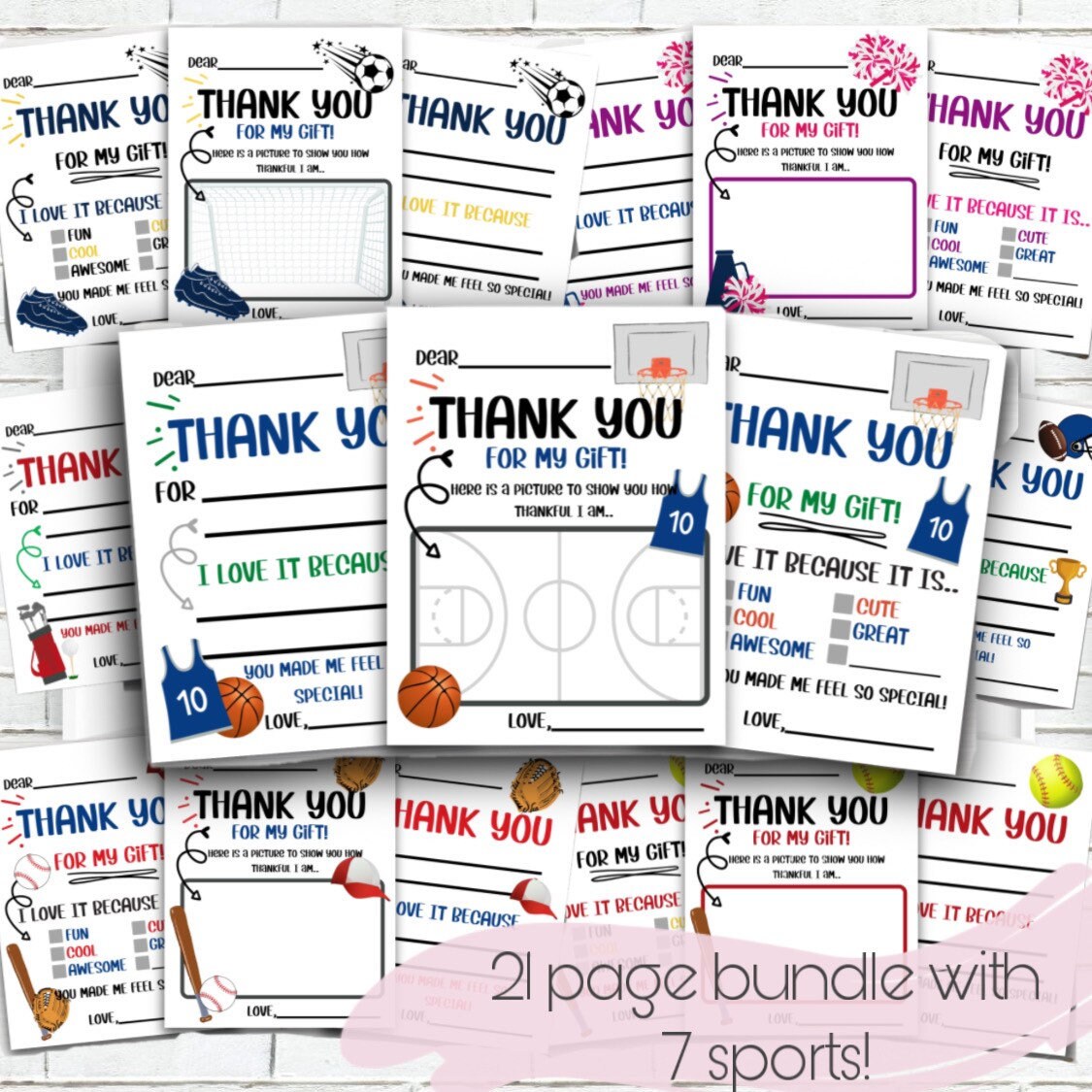 Sport Thank You Cards *Digital Download*