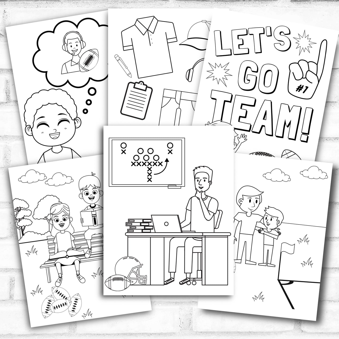 Printable Football Coloring Book for Coaches' Kids *Digital Download*
