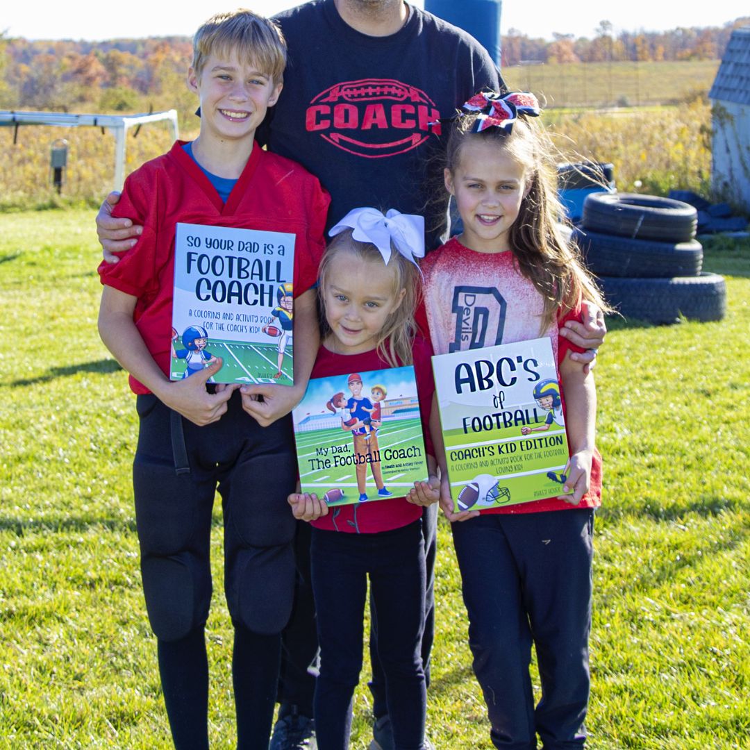Football Coach’s Kid Book Bundle: 1 Children’s Book and 2 Coloring Books