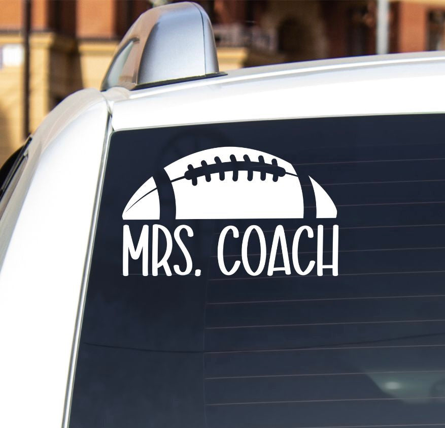Football Mrs. Coach Decal for Car