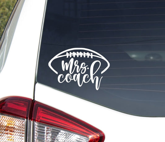 Football Mrs. Coach Decal for Car - Coach's Wife Football Decal