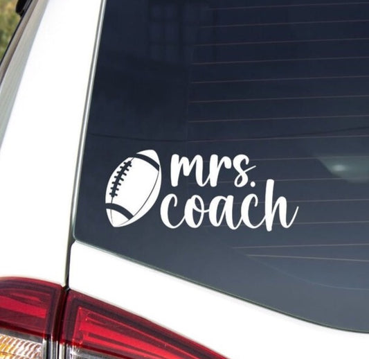 Football Mrs. Coach Decal for Car - Coach's Wife Decal