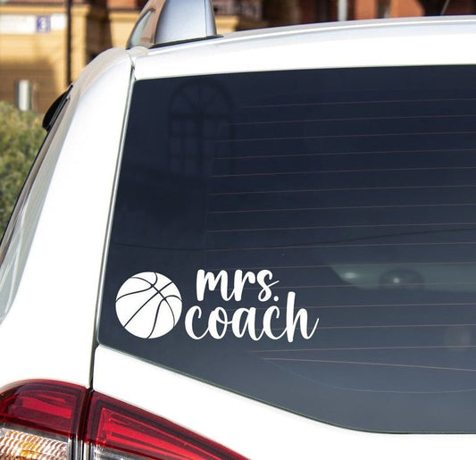 Basketball Mrs. Coach Decal for Car