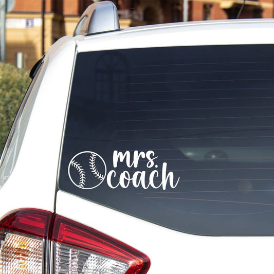Baseball Mrs. Coach Decal for Car - Coach's Wife Decal
